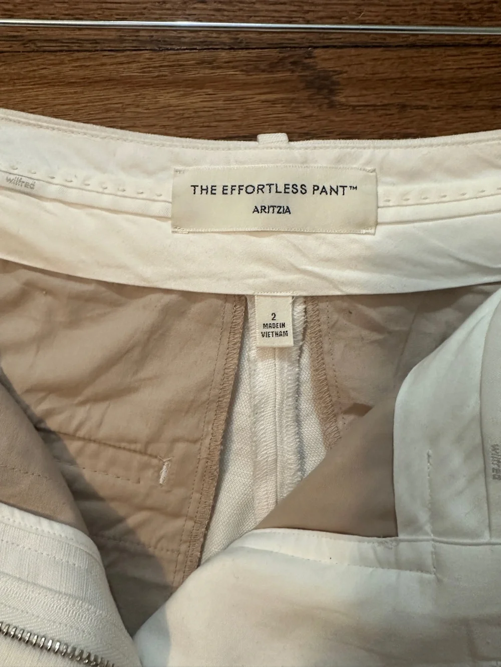 Aritzia Effortless Pants- White linen high rise size 2 (short)